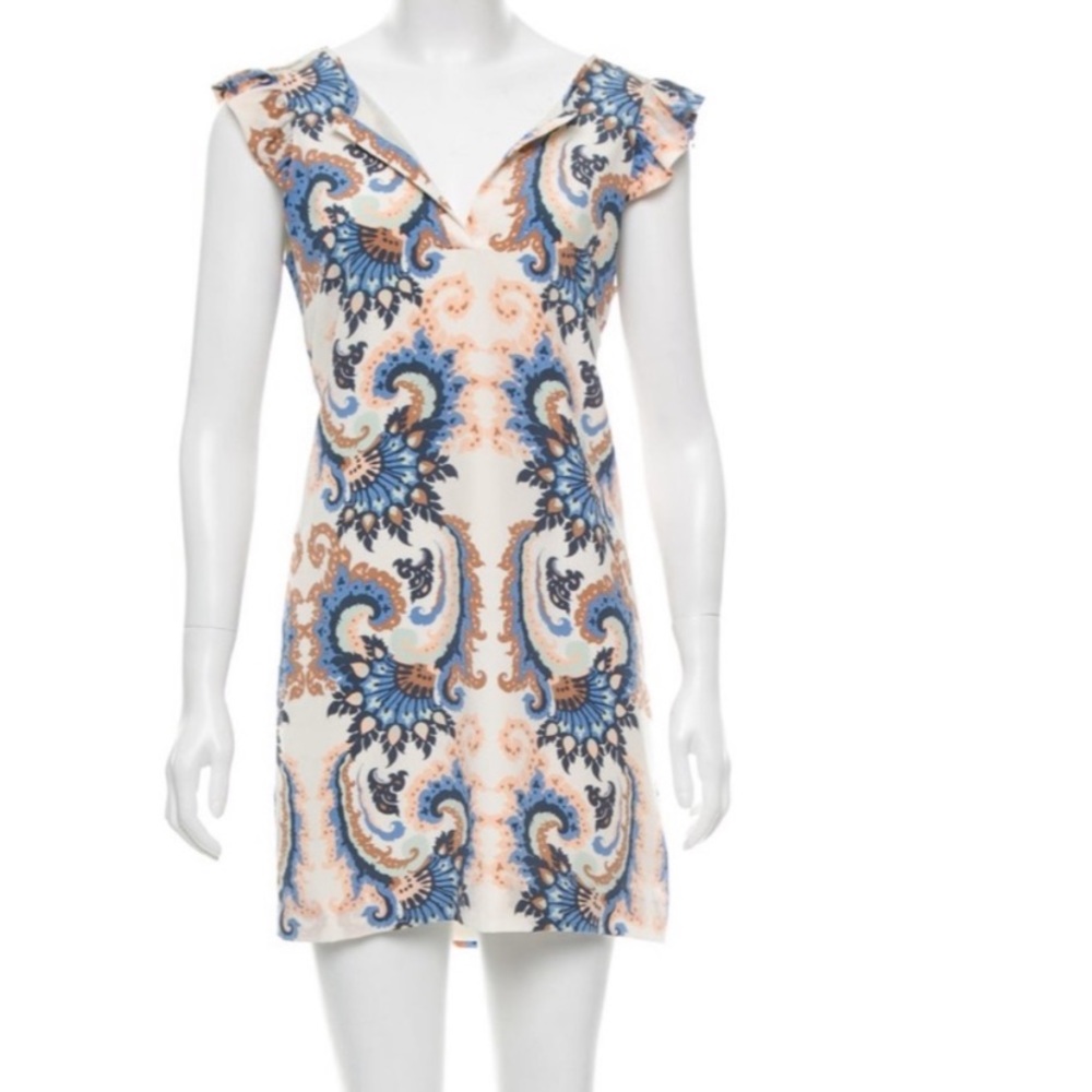 Tibi Filgree Print Silk Dress